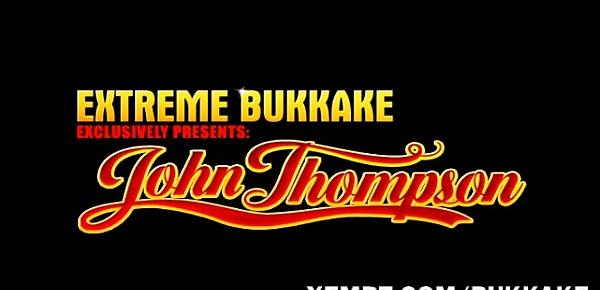  Fake blonde make bukkake with strangers at Extreme Bukkake
